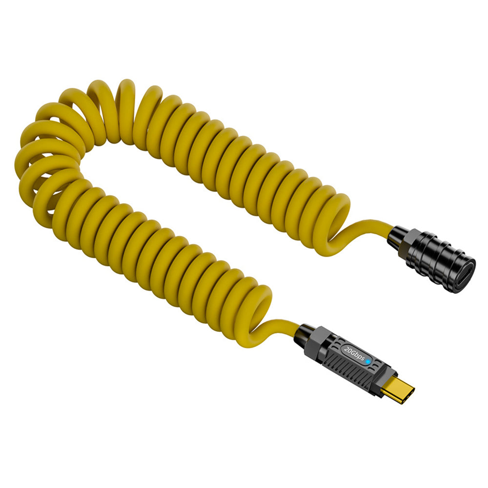 1.8m Spring Cable 8K 60Hz 140W USB3.2 Type-C Female to Male 20Gbps Data Transfer Cord 1.8m Spring Cable 8K 60Hz 140W USB3.2 Type-C Female to Male 20Gbps Data Transfer Cord